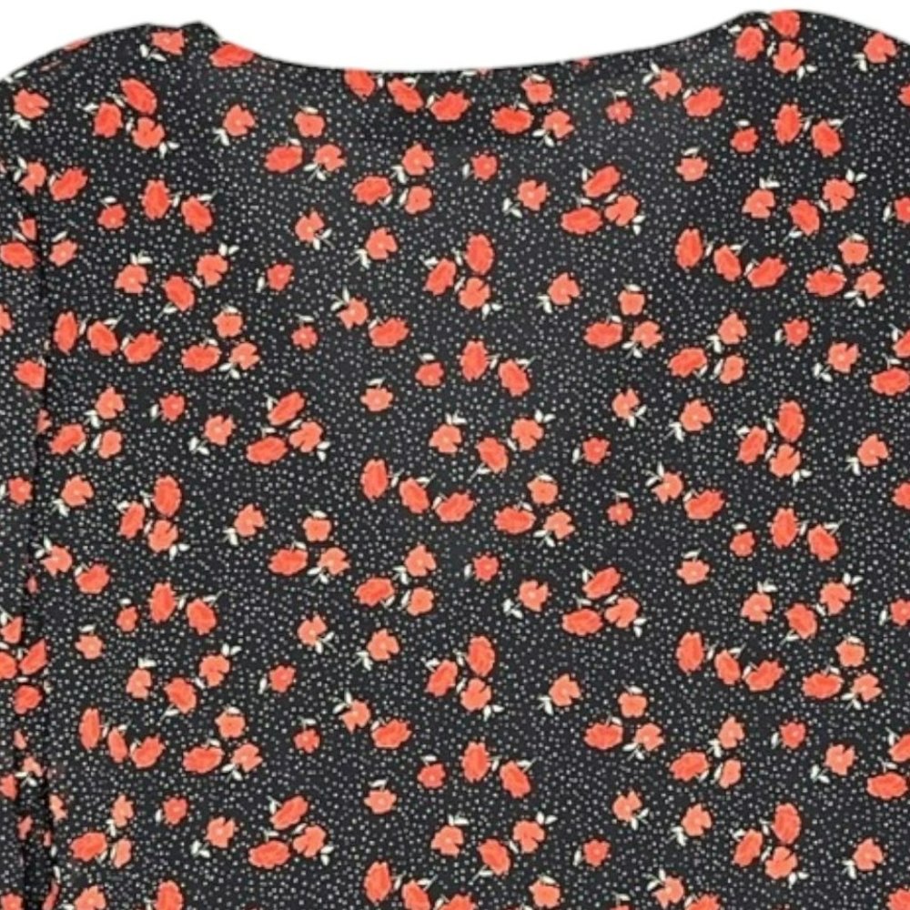 Missguided Dotted Floral Mini Tea Dress - Black/Red - 8 - Picture 9 of 12